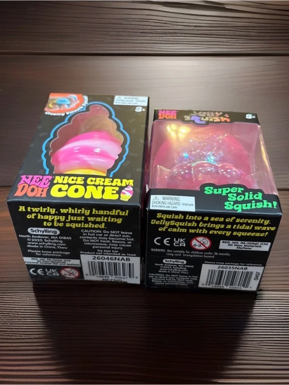 Schylling NeeDoh Nice Cream Cone & Jelly Squish Pink Lot Of 2 New Sealed Auth